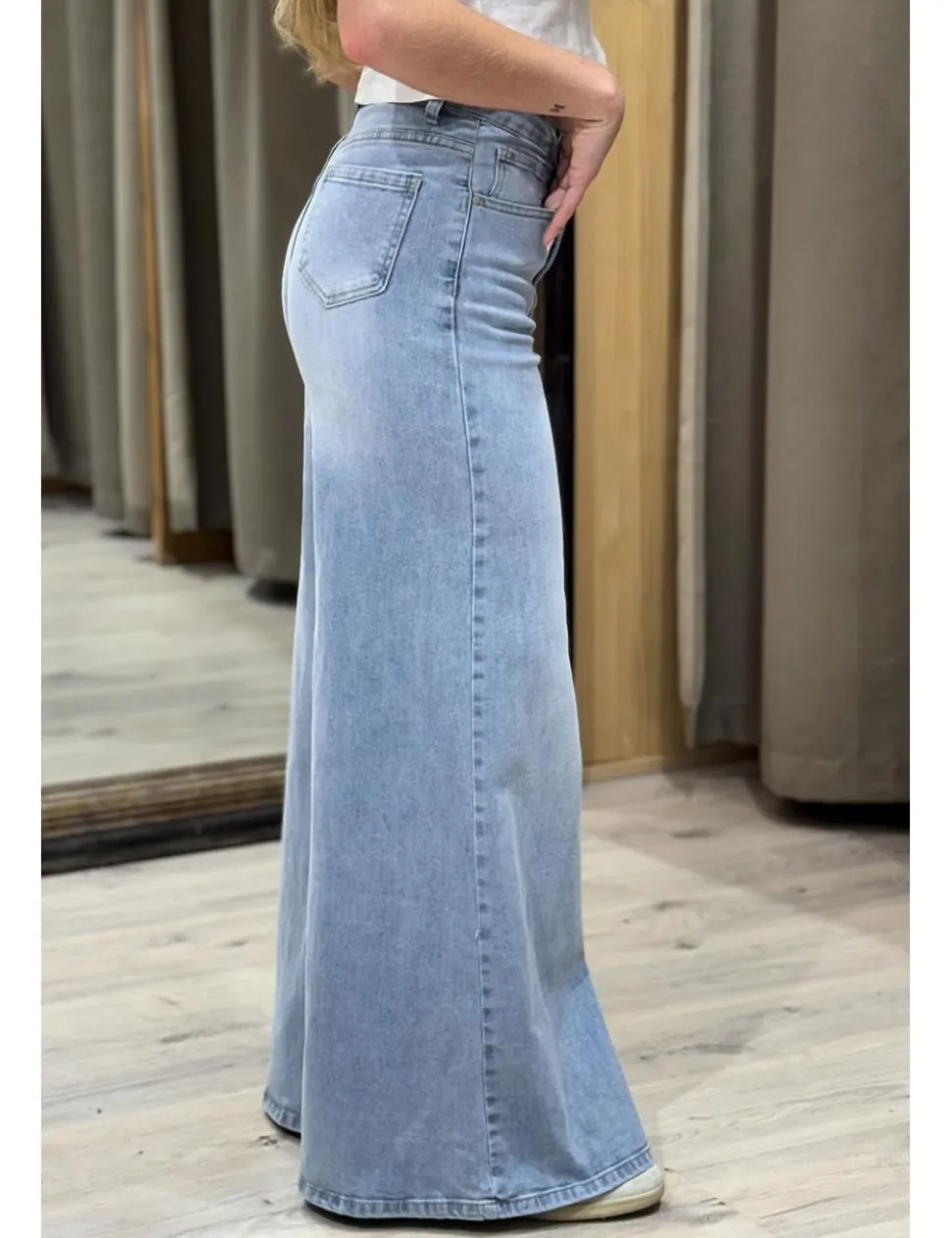 Jeans super wide leg azul