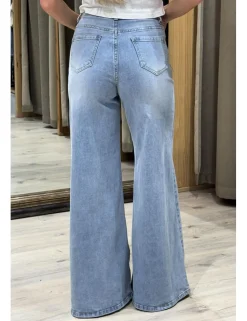 Jeans super wide leg azul