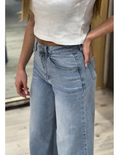 Jeans super wide leg azul