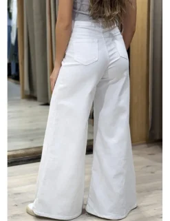 Jeans super wide leg blanco