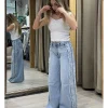 Jeans super wide leg brillos azul