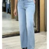 Jeans wide leg azul claro