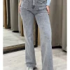 Jeans wide leg bolsillos gris