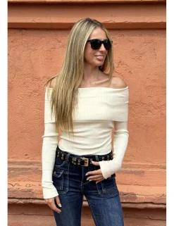 Jersey bardot blanco