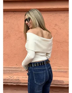 Jersey bardot blanco