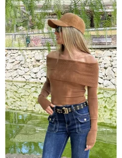 Jersey bardot cámel