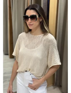 Jersey jaspeado beige