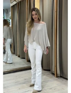 Jersey lúrex murciélago beige