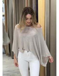Jersey lúrex murciélago beige