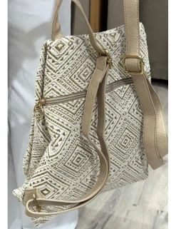 Mochila hilo-lurex crudo-oro