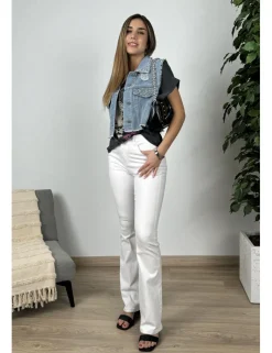 Pantalón campana blanco