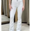 Pantalón campana elástico blanco