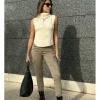 Pantalón cargo elástico beige
