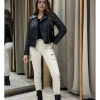 Pantalón cargo elástico crudo