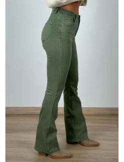 Pantalón flare kaki