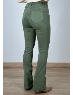 Pantalón flare kaki