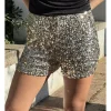 Short lentejuelas dorado