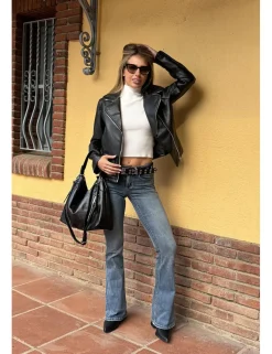 Top cuello perkins sin mangas blanco