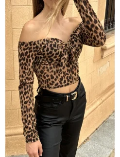 Top leopardo cazoletas