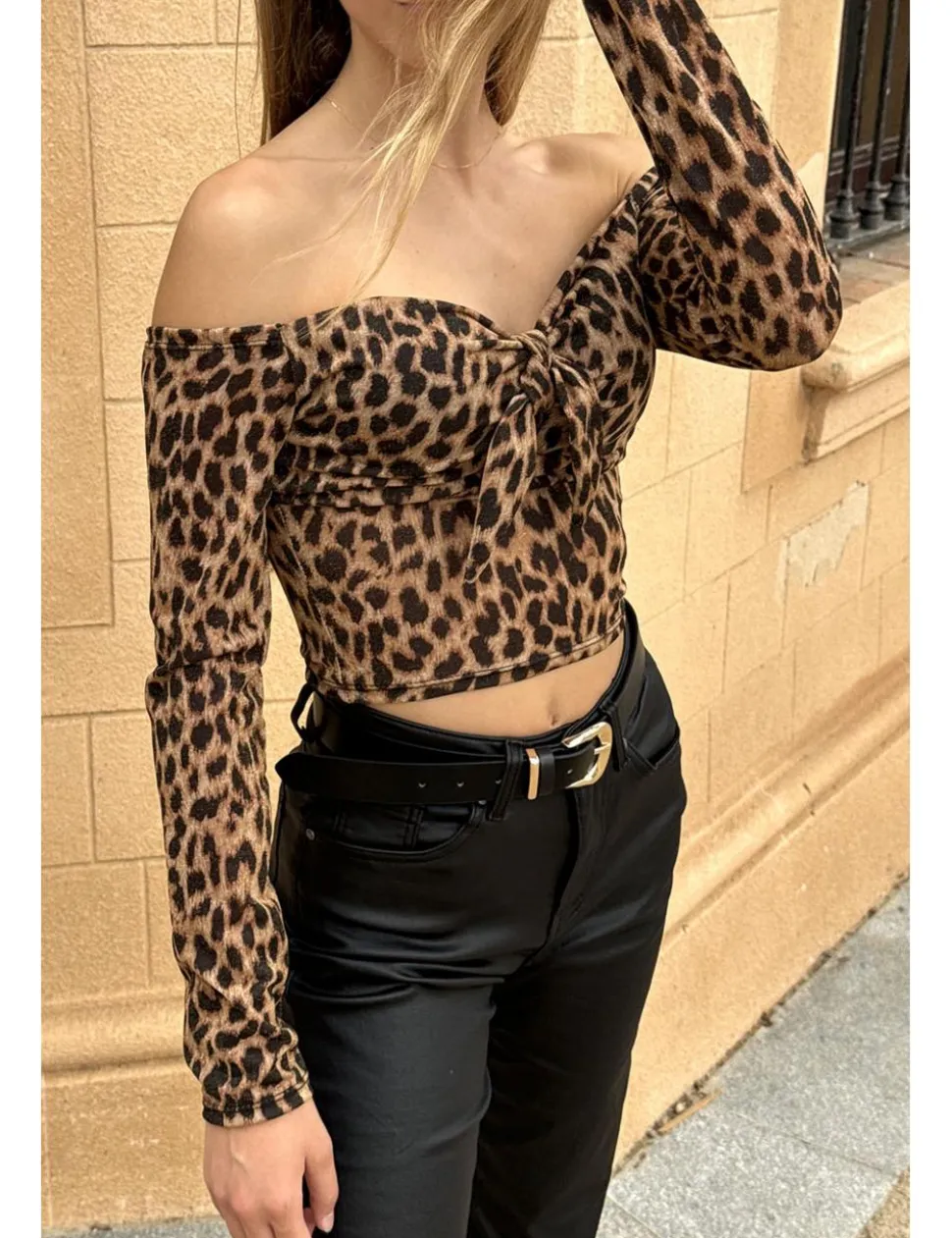 Top leopardo cazoletas
