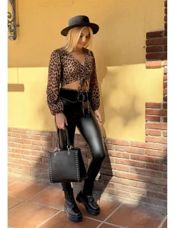 Top leopardo frunce