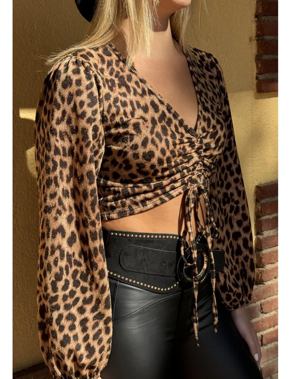 Top leopardo frunce