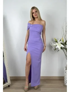 Vestido asimétrico midi malva