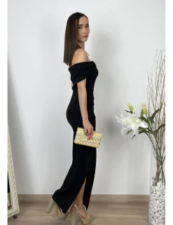 Vestido asimétrico midi negro