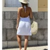 Vestido corto de lino blanco
