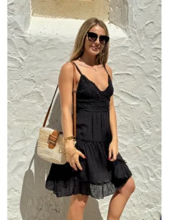 Vestido corto ibicenco negro