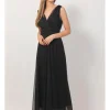 Vestido de gasa estilo griego negro