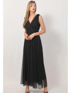 Vestido de gasa estilo griego negro
