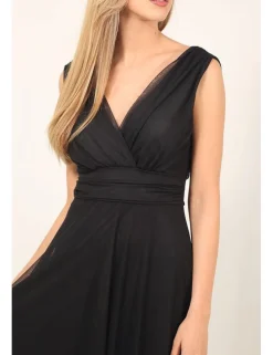 Vestido de gasa estilo griego negro