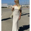 Vestido ganchillo sirena crudo