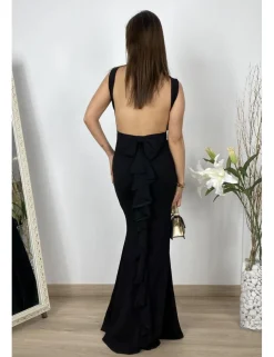 Vestido largo ajustado negro