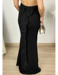 Vestido largo ajustado negro