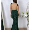 Vestido largo ajustado verde botella