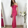 Vestido largo sirena fucsia