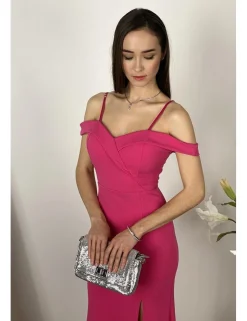 Vestido largo sirena fucsia