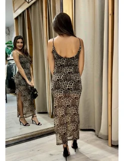 Vestido leopardo gasa