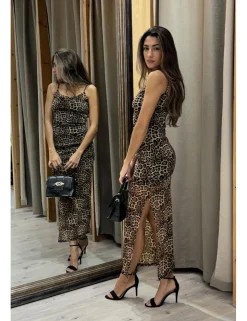 Vestido leopardo gasa