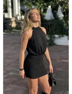 Vestido lúrex negro