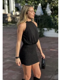 Vestido lúrex negro