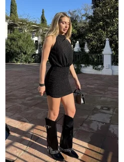 Vestido lúrex negro