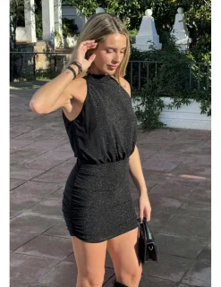 Vestido lúrex negro