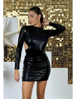 Vestido metalizado negro