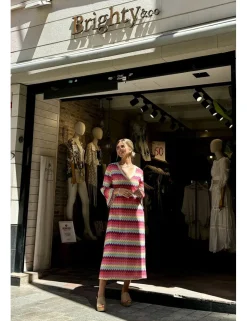 Vestido midi gasa multicolor
