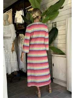 Vestido midi gasa multicolor