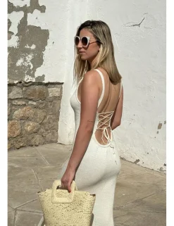 Vestido midi punto crudo