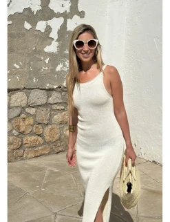 Vestido midi punto crudo